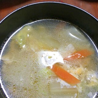白菜とニンジンの卵スープ